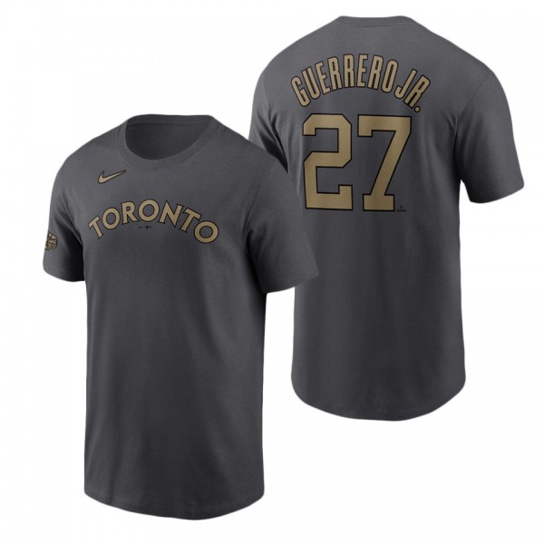 Toronto Blue Jays Vladimir Guerrero Jr. Charcoal 2022 MLB All-Star Game Name & Number T-Shirt
