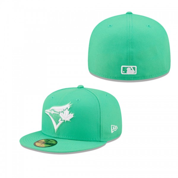 Toronto Blue Jays Island Green Logo White 59FIFTY Fitted Hat
