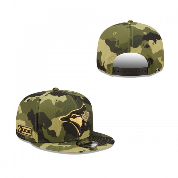 Men's Toronto Blue Jays New Era Camo 2022 Armed Forces Day 9FIFTY Snapback Adjustable Hat