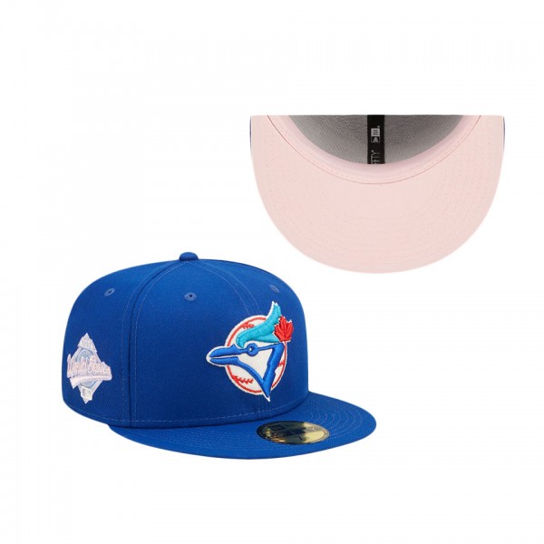 Toronto Blue Jays Royal Pop Sweatband Undervisor 1992 MLB World Series Cooperstown Collection 59FIFTY Fitted Hat