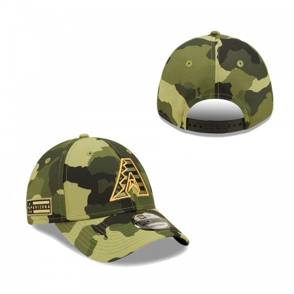 Men's Arizona Diamondbacks New Era Camo 2022 Armed Forces Day 9FORTY Snapback Adjustable Hat