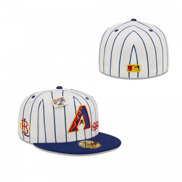 Men's Arizona Diamondbacks New Era White Navy MLB X Big League Chew Original 59FIFTY Fitted Hat