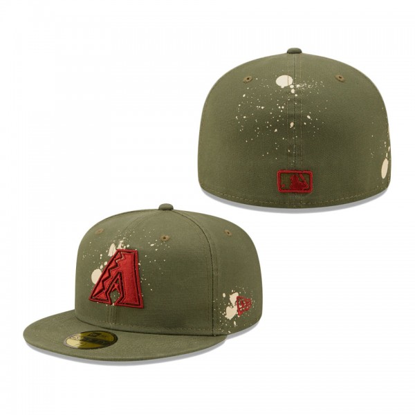 Arizona Diamondbacks New Era Splatter 59FIFTY Fitted Hat Olive
