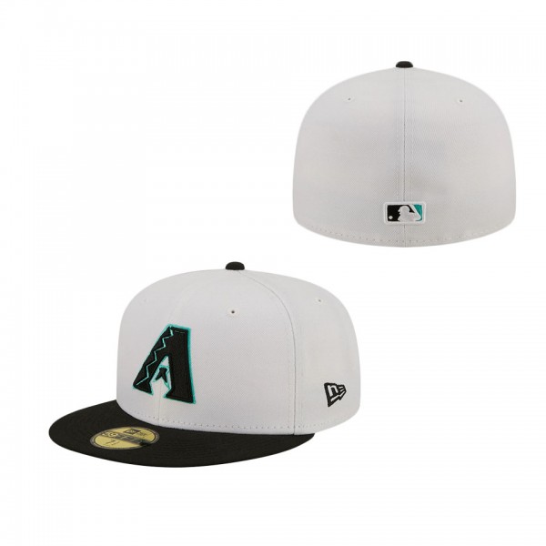 Men's Arizona Diamondbacks New Era White Black Spring Color Pack Two-Tone 59FIFTY Fitted Hat