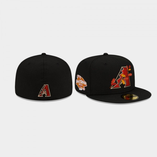 Arizona Diamondbacks Leafy Front Black 59FIFTY Fitted Hat