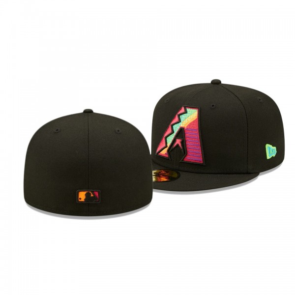 Arizona Diamondbacks Neon Fill Black 59FIFTY Fitted Hat