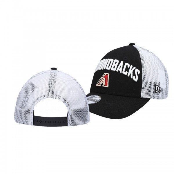 Arizona Diamondbacks Team Title Black White 9FORTY Snapback Hat