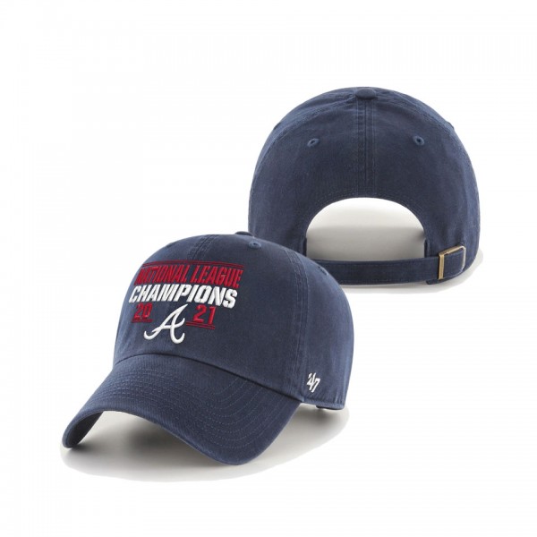 Braves Navy 2021 National League Champions Clean Up Adjustable Hat