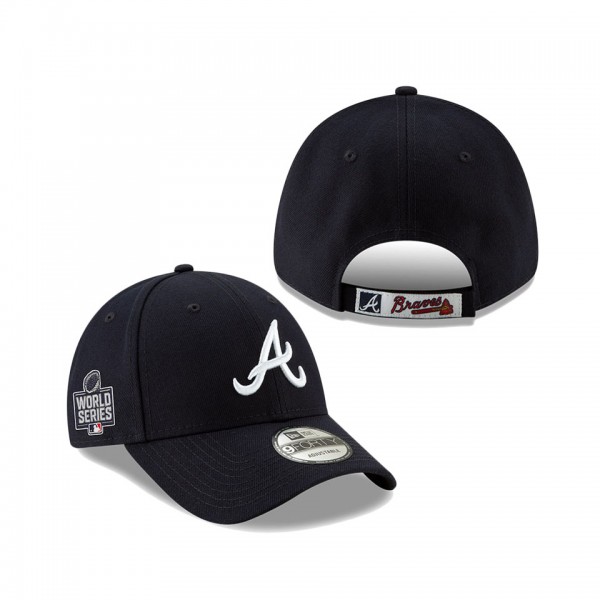 Braves Navy 2021 World Series Bound Road Side Patch 9FORTY Adjustable Hat