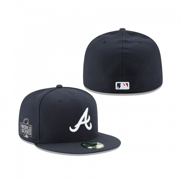 Braves Navy 2021 World Series Bound Road Sidepatch 59FIFTY Fitted Hat