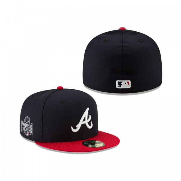 Braves Navy Red 2021 World Series Bound Home Sidepatch 59FIFTY Fitted Hat