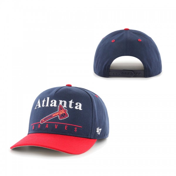 Atlanta Braves '47 Retro Super Hitch Snapback Hat Navy Red