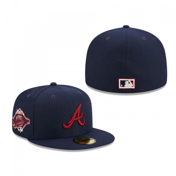 Braves Cooperstown Collection 1995 World Series Patch Fitted Cap Navy
