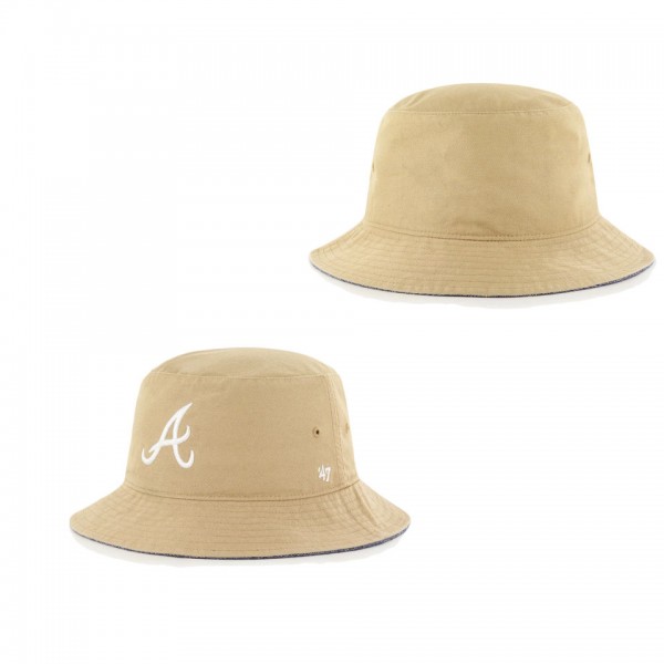 Atlanta Braves Khaki Chambray Ballpark Bucket Hat