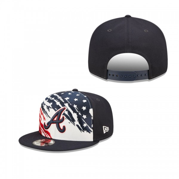 Atlanta Braves Navy 2022 4th Of July Stars Stripes 9FIFTY Snapback Adjustable Hat