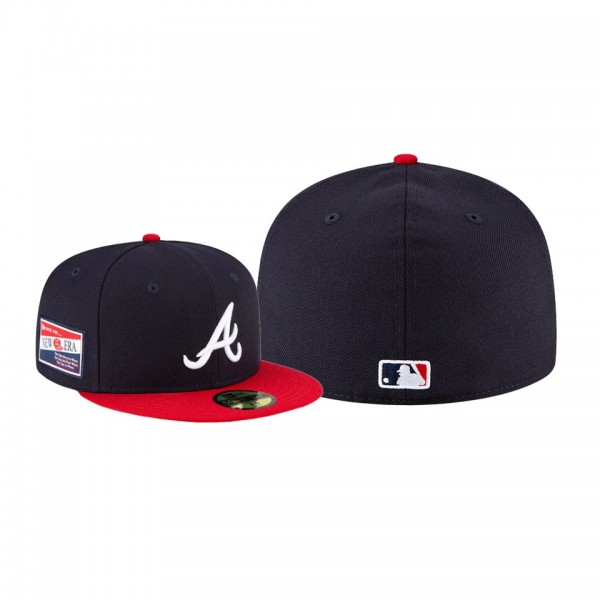 Men's Atlanta Braves Centennial Collection Navy Red 59FIFTY Fitted Hat