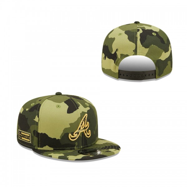 Men's Atlanta Braves New Era Camo 2022 Armed Forces Day 9FIFTY Snapback Adjustable Hat