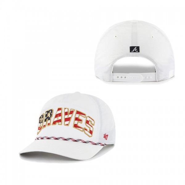 Atlanta Braves White Flag Flutter Hitch Snapback Hat