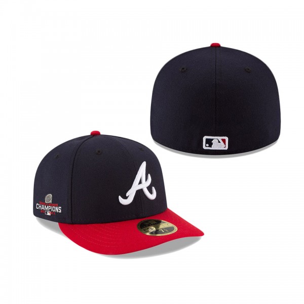 Braves 2021 World Series Champions Home Low Profile Fitted Cap Navy Red