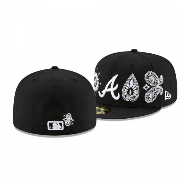 Atlanta Braves Paisley Elements Black 59FIFTY Fitted Hat