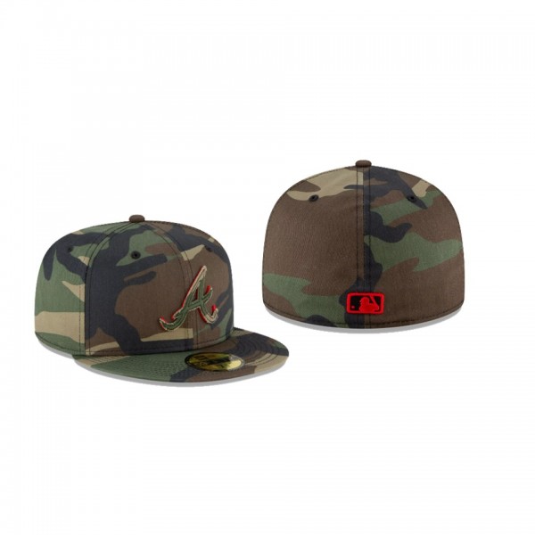 Men's Atlanta Braves Forest Pop Camo Green 59FIFTY Fitted Hat