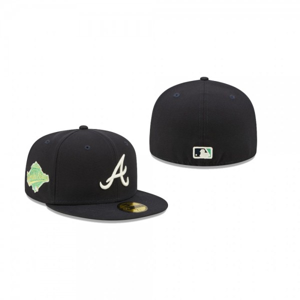 Atlanta Braves Navy Citrus Pop 59FIFTY Fitted Hat