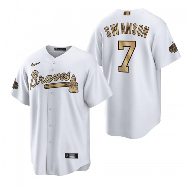 Dansby Swanson Braves White 2022 MLB All-Star Game Replica Jersey