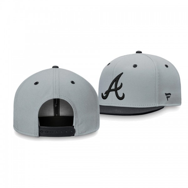 Atlanta Braves Team Gray Black Snapback Hat