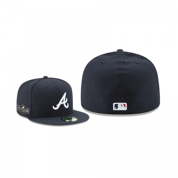 Men's Atlanta Braves 2020 Postseason Navy Side Patch Road 59FIFTY Fitted Hat