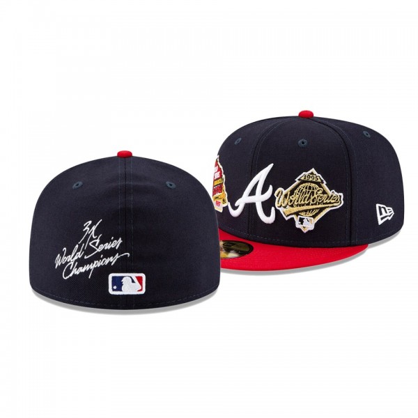 Atlanta Braves 3x World Series Champions Navy 59FIFTY Fitted Hat