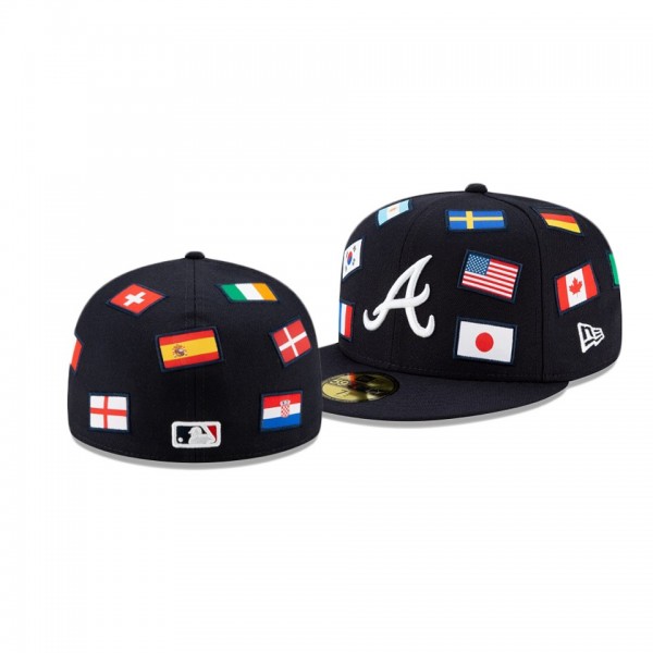 Atlanta Braves All Over Flag Navy 59FIFTY Fitted Hat