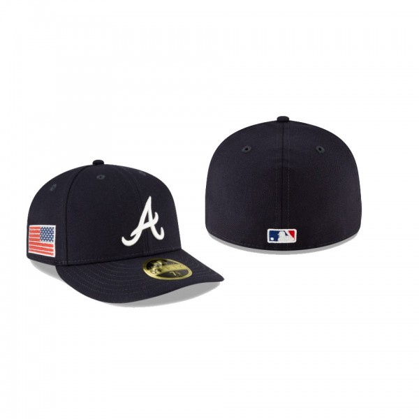 Men's Atlanta Braves Crystals From Swarovski Navy Flag Low Profile 59FIFTY Fitted Hat