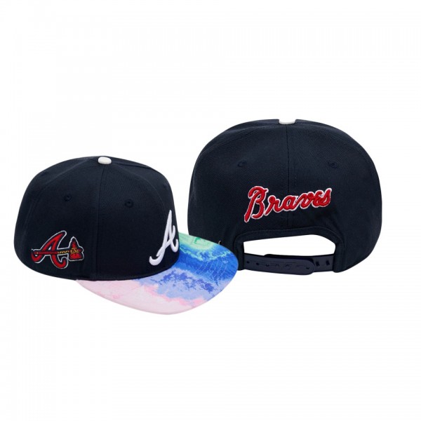 Atlanta Braves Dip-Dye Visor Navy Snapback Pro Standard Hat
