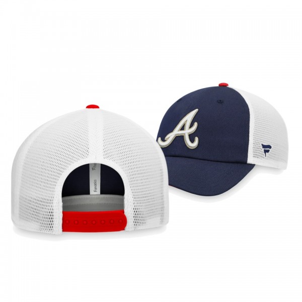 Atlanta Braves Americana Navy White Trucker Snapback Hat