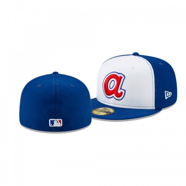 Atlanta Braves Turn Back The Clock White Royal 59FIFTY Fitted Hat