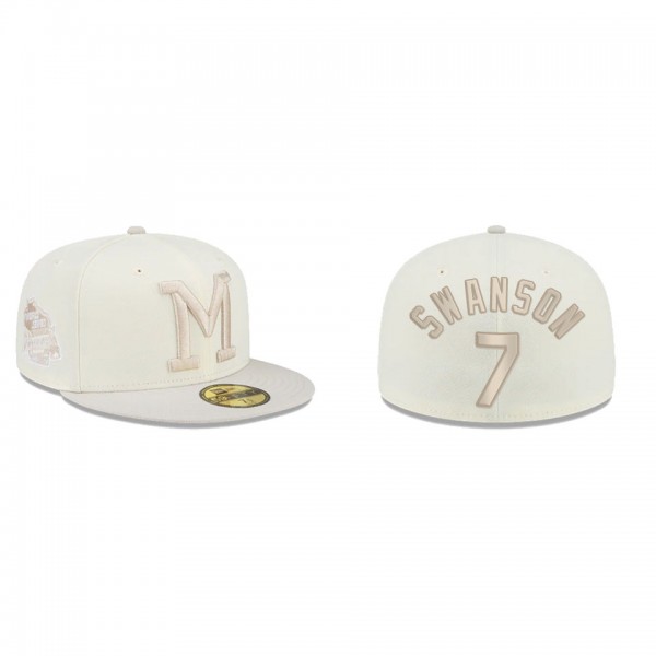 Dansby Swanson Just Caps Drop 2 Milwaukee Braves 59FIFTY Fitted Hat