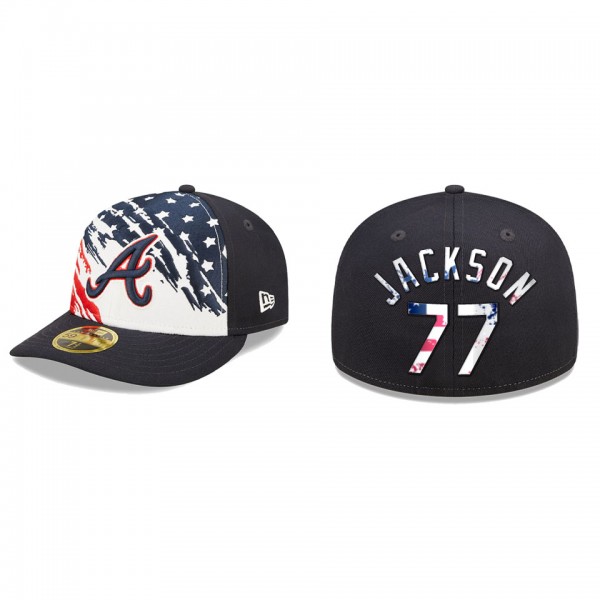 Luke Jackson Atlanta Braves Navy 2022 4th Of July Stars Stripes Low Profile 59FIFTY Fitted Hat