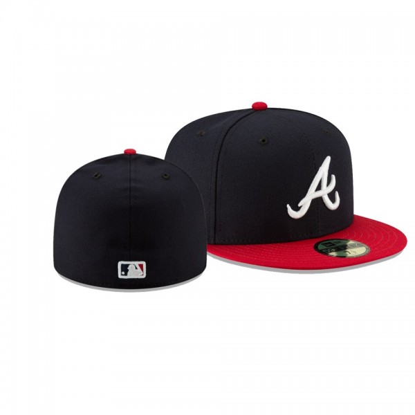 Men's Braves 2019 Postseason Navy Red 59FIFTY Fitted New Era Hat
