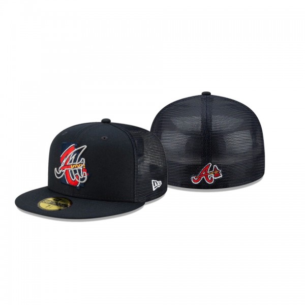 Men's Atlanta Braves State Fill Navy Meshback 59FIFTY Fitted Hat