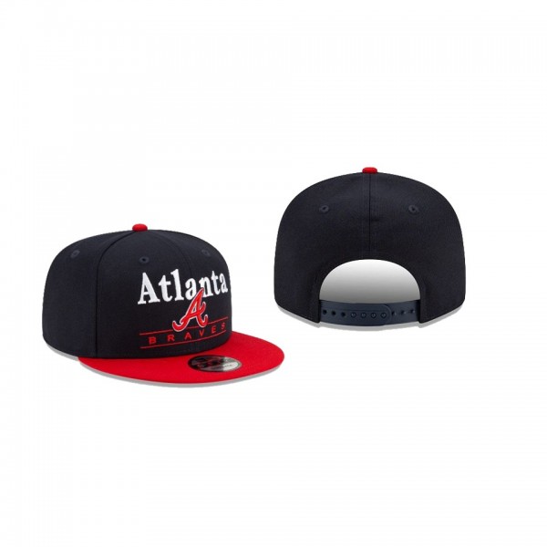 Men's Atlanta Braves Two Tone Retro Navy 9FIFTY Snapback Hat