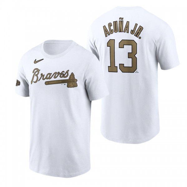 Atlanta Braves Ronald Acuna Jr. White 2022 MLB All-Star Game Name & Number T-Shirt