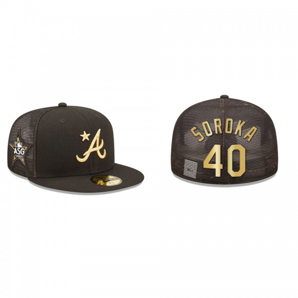 Mike Soroka Atlanta Braves Black 2022 MLB All-Star Game On-Field 59FIFTY Fitted Hat