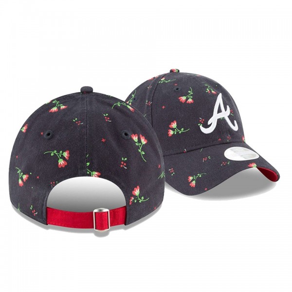 Women's Braves Blossom Navy 9TWENTY Adjustable New Era Hat