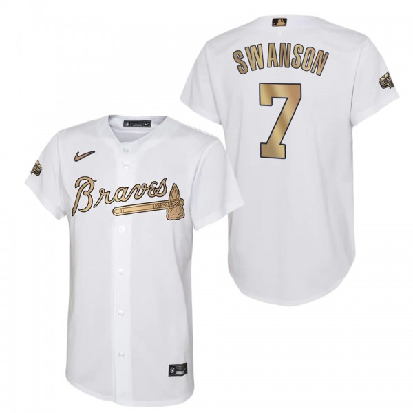 Dansby Swanson Braves 2022 MLB All-Star Game Replica Youth White Jersey