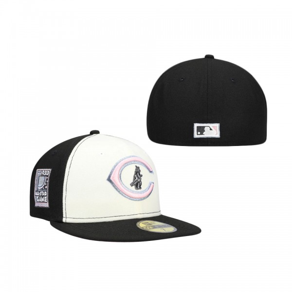 Chicago Cubs 1933 All-Star Game Pink Undervisor 59FIFTY Cap Cream Black
