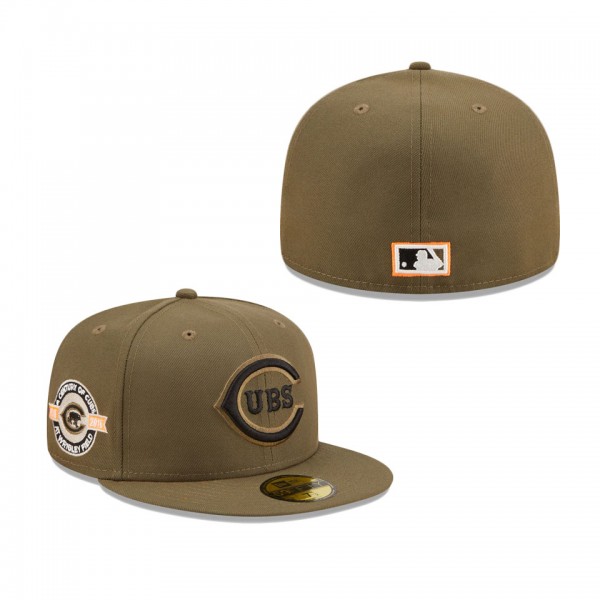 Cubs 100th Anniversary Hunter Flame Undervisor Cap Olive