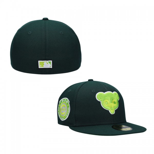 Chicago Cubs New Era 1962 MLB All-Star Game Color Fam Lime Undervisor 59FIFTY Fitted Hat Green