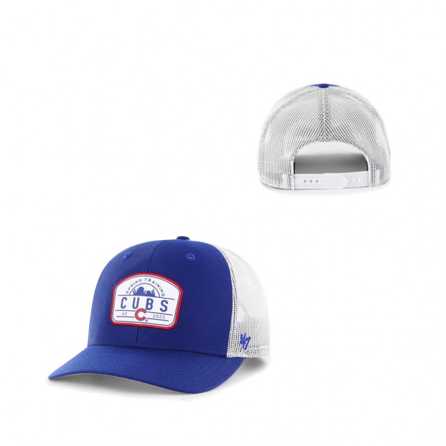 Chicago Cubs '47 2022 Spring Training Panorama Trucker Snapback Hat Royal