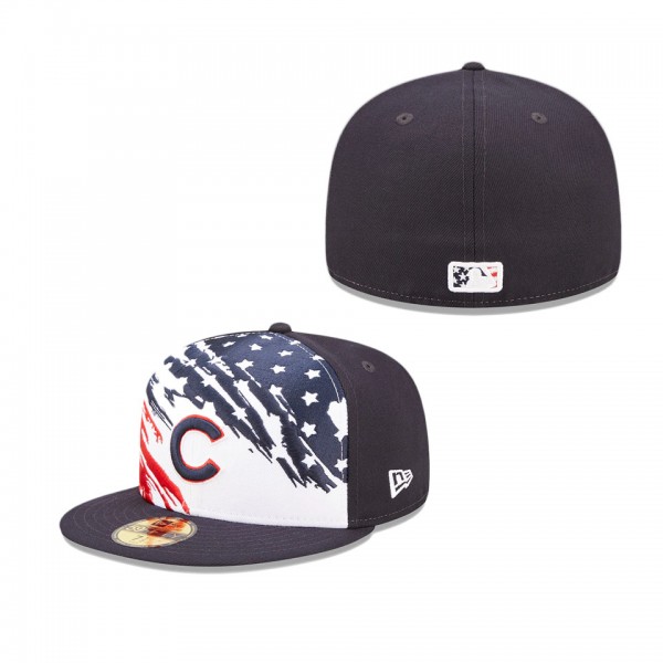 Chicago Cubs Navy 2022 4th Of July Stars Stripes On-Field 59FIFTY Fitted Hat