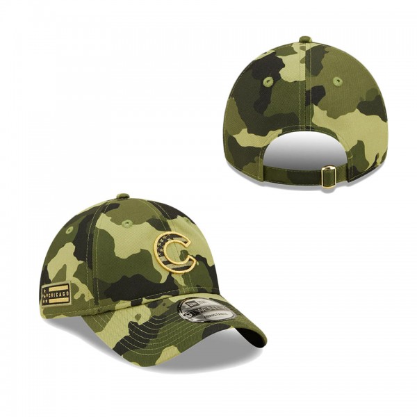 Men's Chicago Cubs New Era Camo 2022 Armed Forces Day 9TWENTY Adjustable Hat